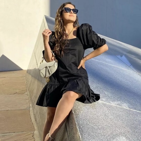 H&M Conscious Puff-Sleeved Cotton Dress - Picture 2 of 14